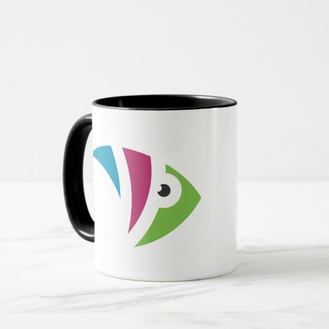 colourful aquarium fish illustration design mug (Front Left)