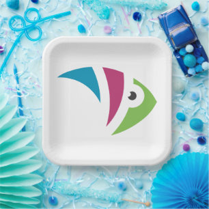 colourful aquarium fish illustration design paper plate