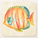 Colourful Aquarium Fish Square Paper Coaster<br><div class="desc">Colourful Aquarium Fish  Artist: Chariklia Zarris</div>