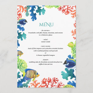 Colourful Aquarium Wedding Menu