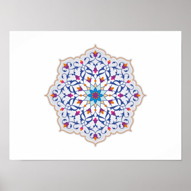 Colourful Arabic Design Ornament Moroccon Style Poster (Front)