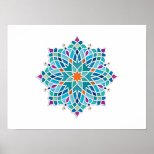 Colourful Arabic Design Ornament Poster