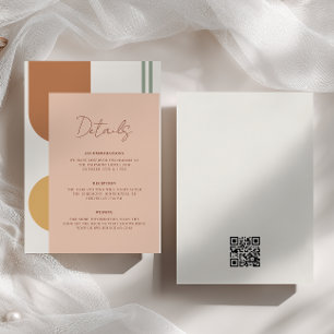 Colourful Arches Boho Wedding Details QR Code Enclosure Card