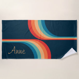 Colourful arches in retro style beach towel