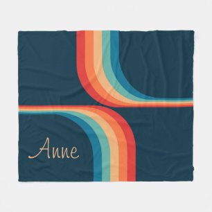 Colourful arches in retro style fleece blanket