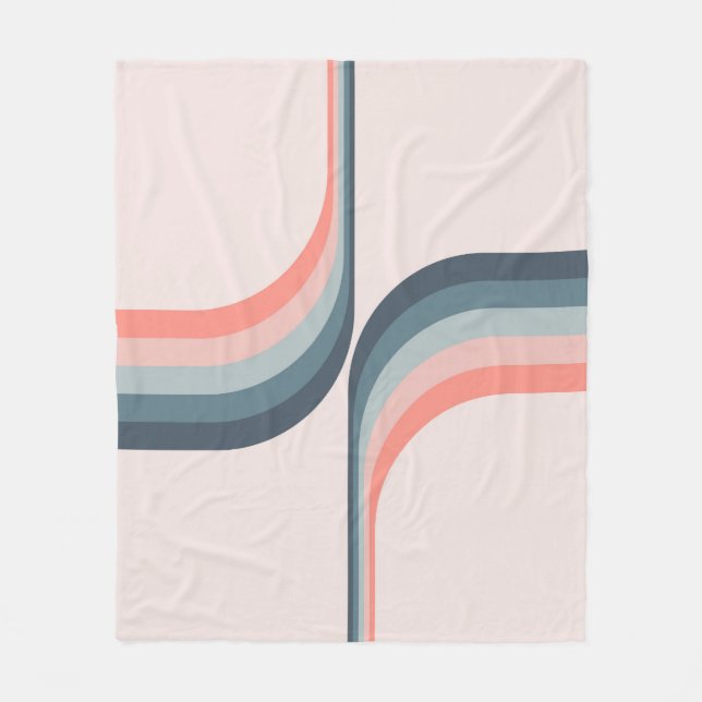 Colourful arches in retro style fleece blanket (Front)