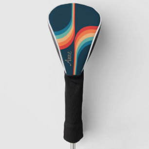 Colourful arches in retro style golf head cover