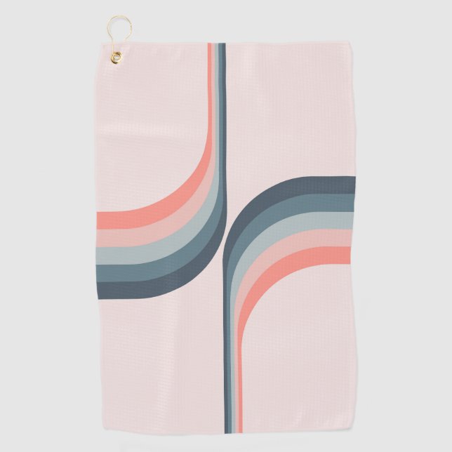 Colourful arches in retro style golf towel (Front)