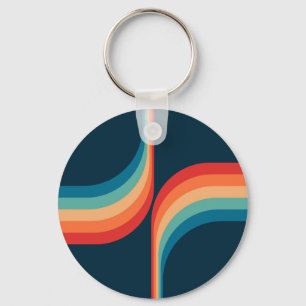 Colourful arches in retro style key ring