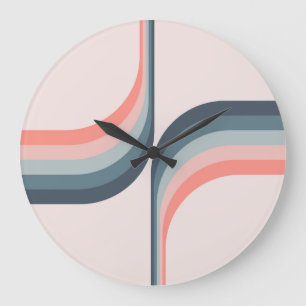 Colourful arches in retro style large clock