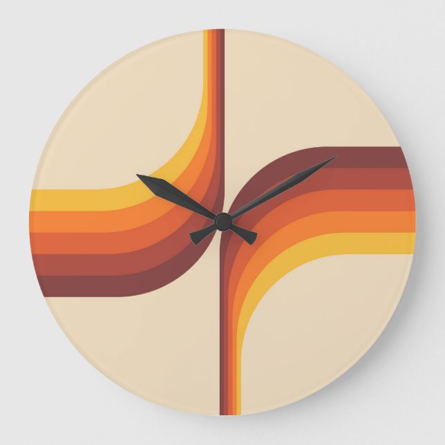 Colourful arches in retro style large clock (Front)