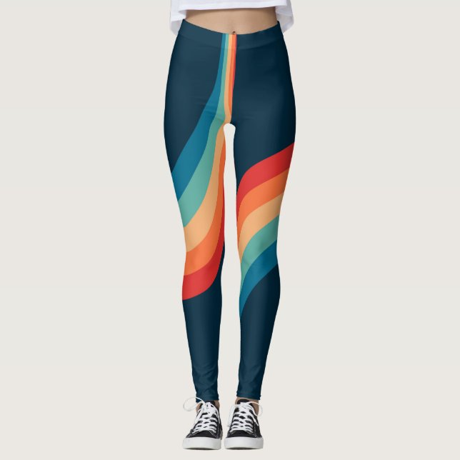 Colourful arches in retro style  leggings (Front)