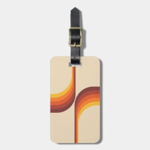 Colourful arches in retro style luggage tag