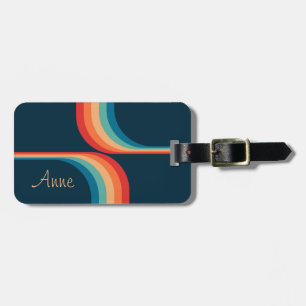 Colourful arches in retro style luggage tag