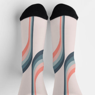 Colourful arches in retro style socks