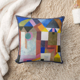 Colourful Architecture by Paul Klee, Abstract Art Cushion