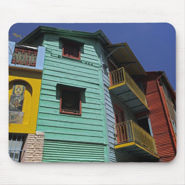Colourful architecture of La Boca neighbourhood Mouse Pad (Front)