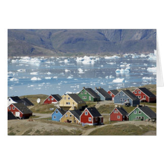 Colourful architecture of the town, Narsaq,