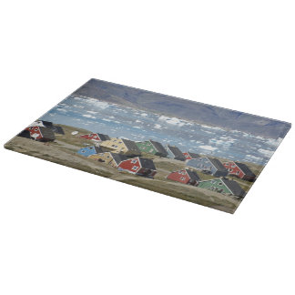 Colourful architecture of the town, Narsaq, Cutting Board