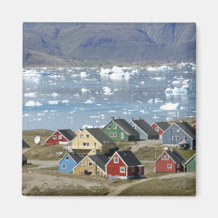 Colourful architecture of the town, Narsaq, Magnet