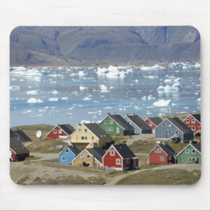 Colourful architecture of the town, Narsaq, Mouse Pad