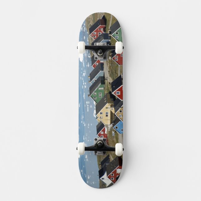 Colourful architecture of the town, Narsaq, Skateboard (Front)