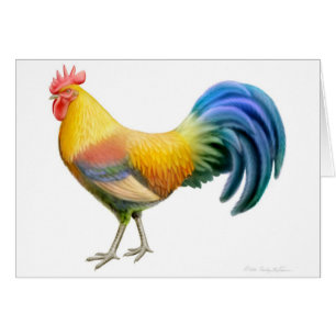 Colourful Ardenner Rooster Card