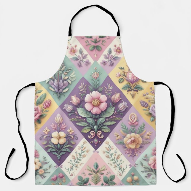 Colourful argyle pastel Easter/Spring Apron (Front)