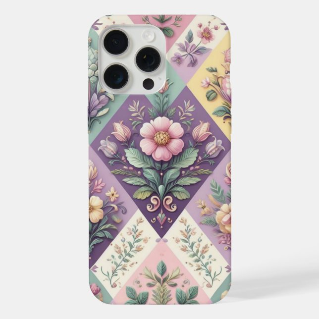 Colourful argyle pastel Easter/Spring iPhone Case (Back)