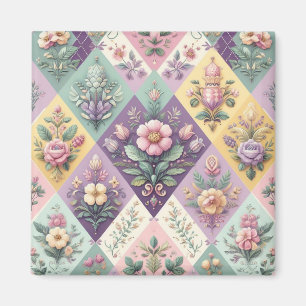 Colourful argyle pastel Easter/Spring Magnet