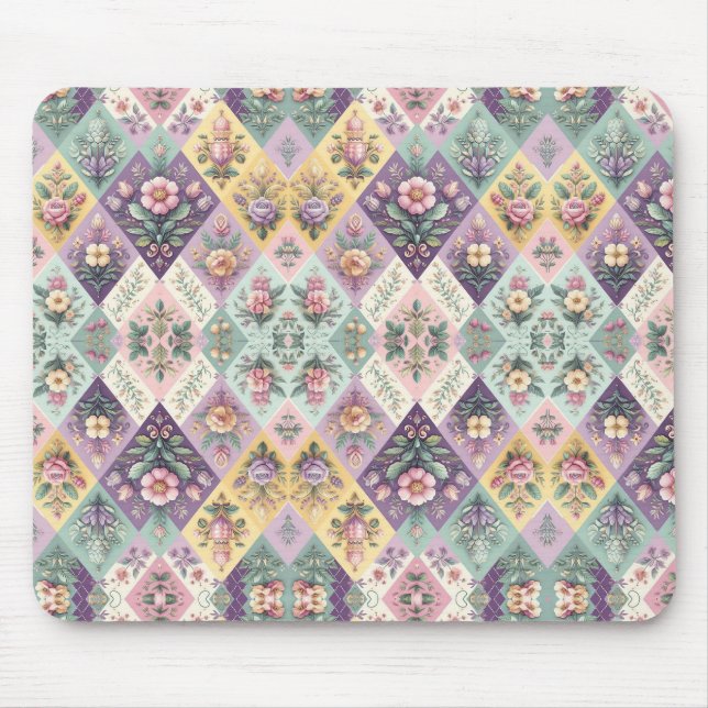 Colourful argyle pastel Easter/Spring Mouse Pad (Front)