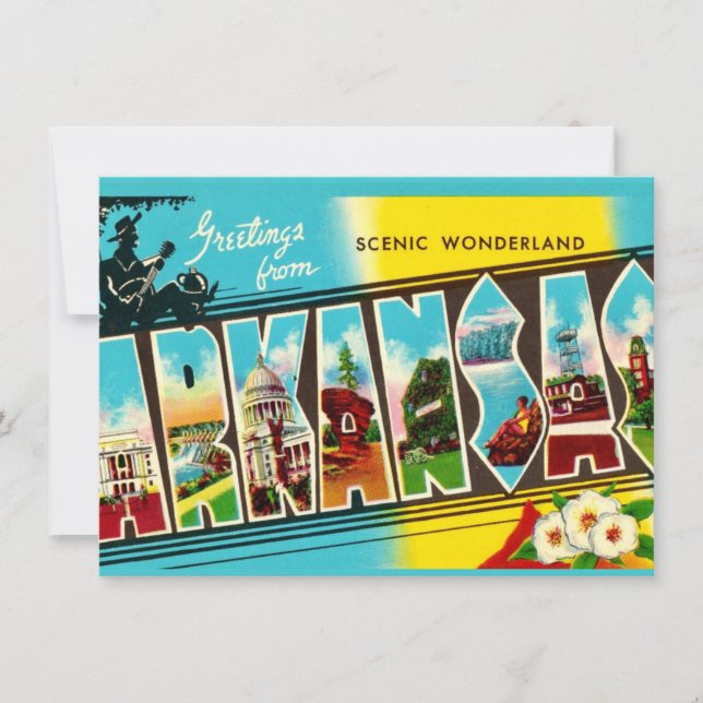 Colourful Arkansas Greeting Moving Announcement (Front)