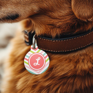 Colourful Arrow Chevron Monogram Pet Tag