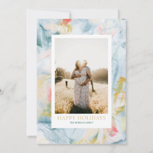 Colourful Art Christmas Holiday Photo Greeting Car