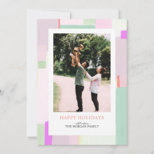 Colourful Art Christmas Holiday Photo Greeting Car Card