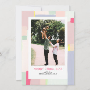 Colourful Art Christmas Holiday Photo Greeting Car Card