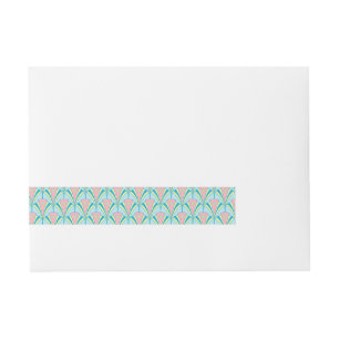Colourful Art Deco Fan Wraparound Address Label