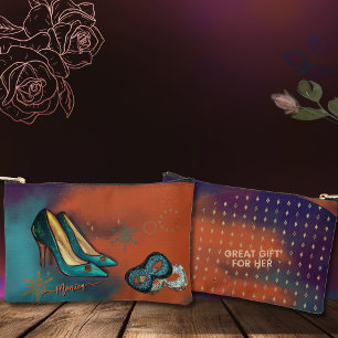 Colourful Art Deco high heels Accessory Pouch