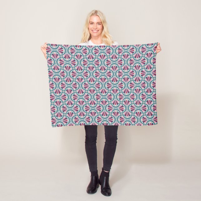 Colourful art deco pattern. fleece blanket (In Situ)