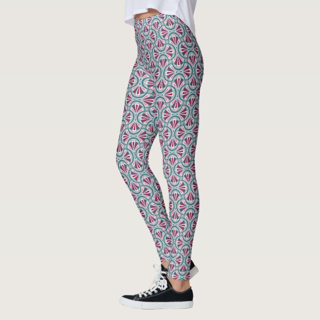 Colourful art deco pattern. leggings (Left)