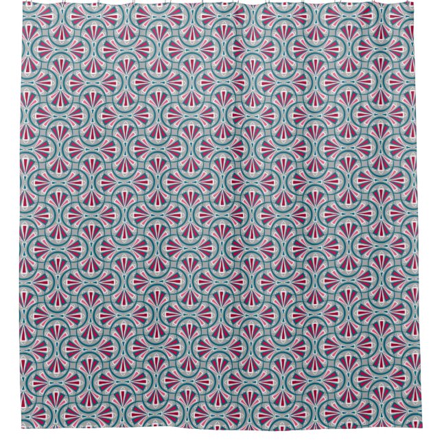 Colourful art deco pattern. shower curtain (Front)