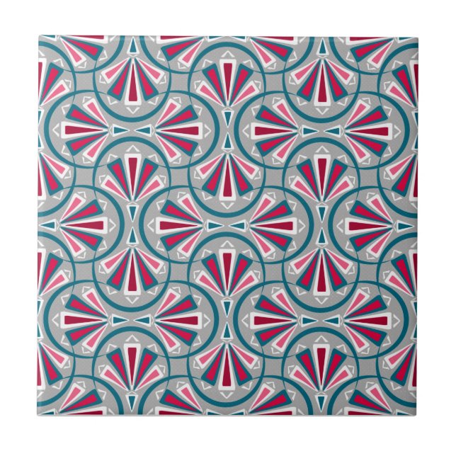 Colourful art deco pattern. tile (Front)