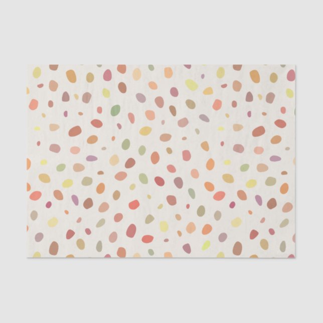 Colourful art dots on beige tissue paper (Front)