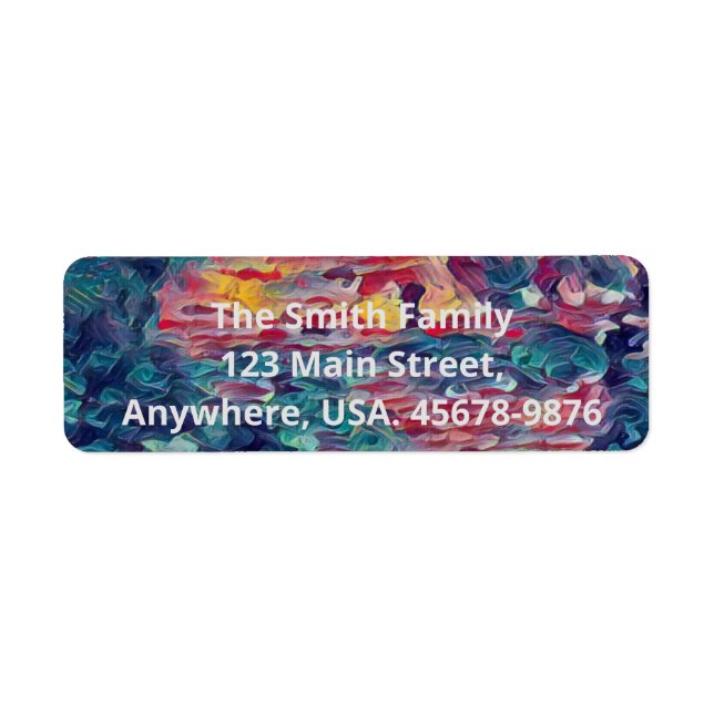 Colourful Art Drawing Return Address Label (Front)