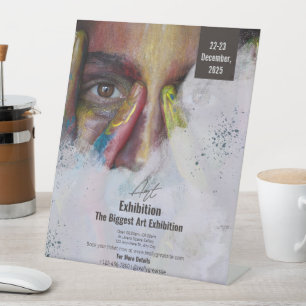 Colourful Art Exhibition Flyer Portrait, Art Pedestal Sign