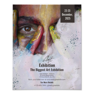 Colourful Art Exhibition Flyer Portrait, Art Photo Print