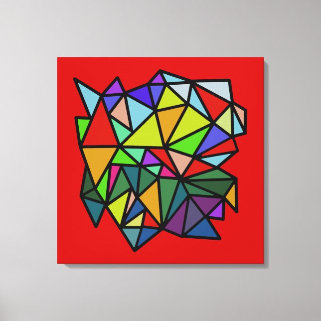 colourful art geometric triangles canvas print (Front)