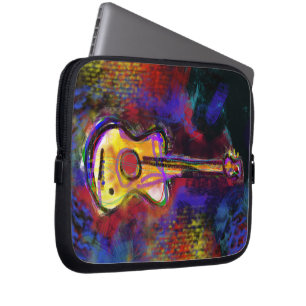 colourful art guitar laptop sleeve
