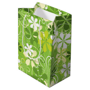 Colourful Art Illustration Nature Floral Pattern Medium Gift Bag