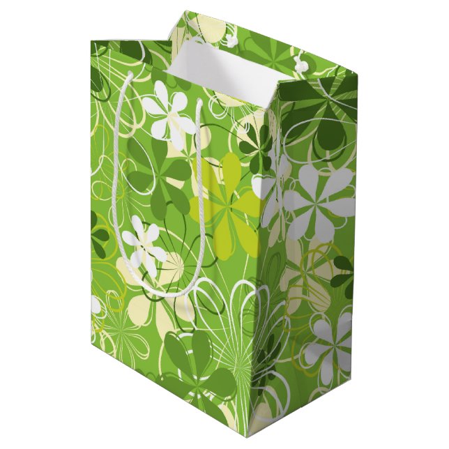 Colourful Art Illustration Nature Floral Pattern Medium Gift Bag (Back Angled)